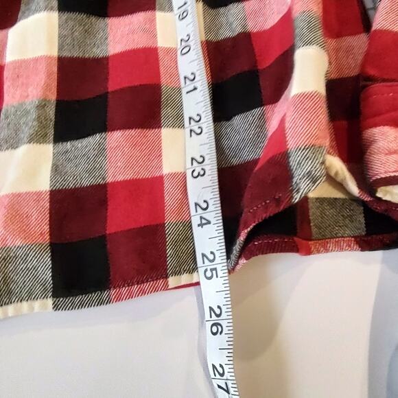 Woolrich Red/White/Black Cotton Button Down Long Sleeve Flannel Top Size Medium - Picture 8 of 8